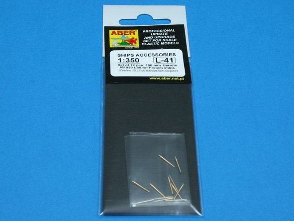 Aber 350L-41 Set of 12 pcs 100 mm barrels M1930 L45 for French ships (1:350)