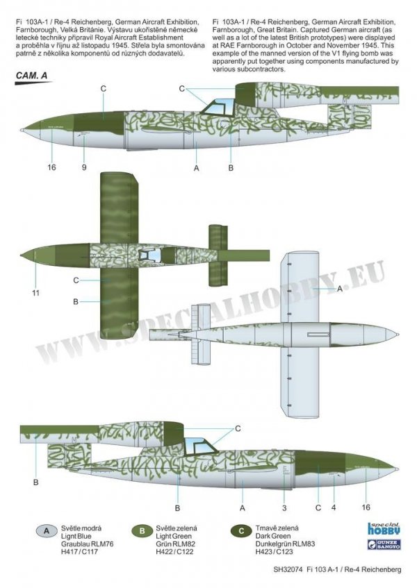 Special Hobby 32074 Fieseler Fi 103R / V-1 Reichenberg 1/32