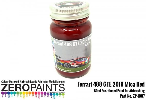 Zero Paints ZP-1007-488 2019 Ferrari 488 GTE (AF Corse) Mica Red Paint 60ml