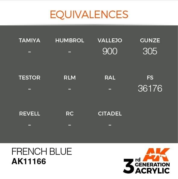 AK Interactive AK11166 FRENCH BLUE – STANDARD 17ml