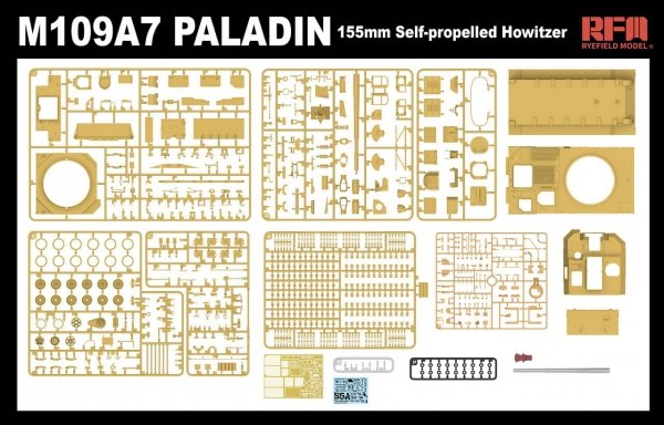 Rye Field Model 5129 M109A7 PALADIN 155 mm Self-Propelled Howitzer w/ Workable Tracks 1/35