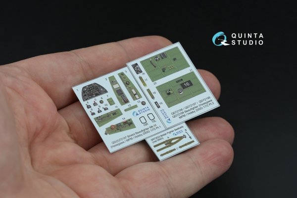 Quinta Studio QD72197 Bristol Beaufighter Mk.VI 3D-Printed &amp; coloured Interior on decal paper (Hasegawa/MPM/Hobby2000) 1/72