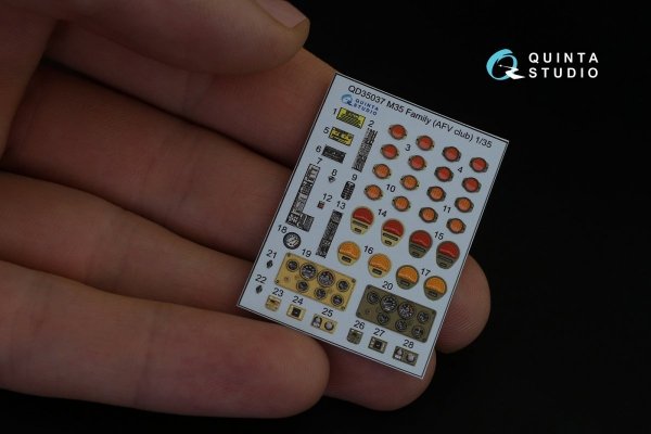 Quinta Studio QD35037 M35 Family 3D-Printed &amp; coloured Interior on decal paper (AFV club) 1/35
