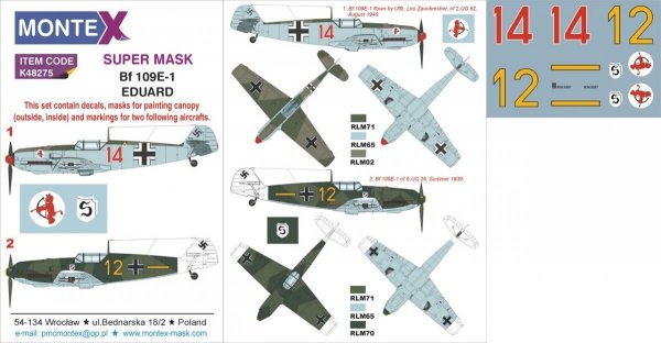 Montex K48275 Bf 109E-1 1/48