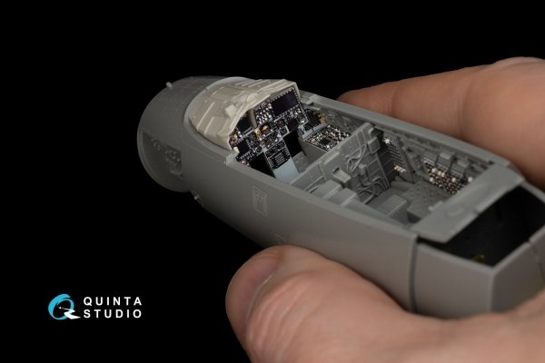 Quinta Studio QD48214 F-15C PAD-upgraded 3D-Printed &amp; coloured Interior on decal paper with resin parts (GWH) 1/48