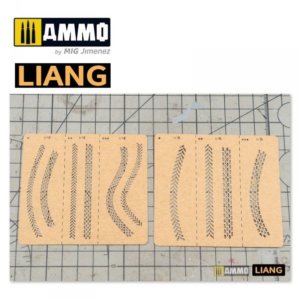 Liang 0010 Tire Tracks Effects Airbrush Stencils A