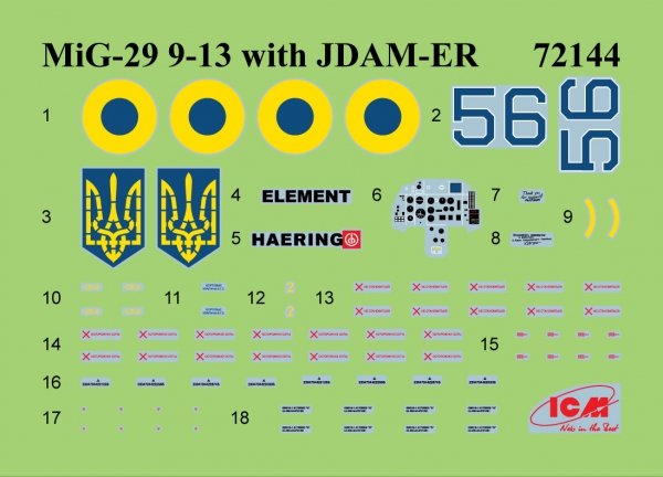 ICM 72144 MiG-29 with JDAM-ER bombs - Ukrainian Air Forces 1/72