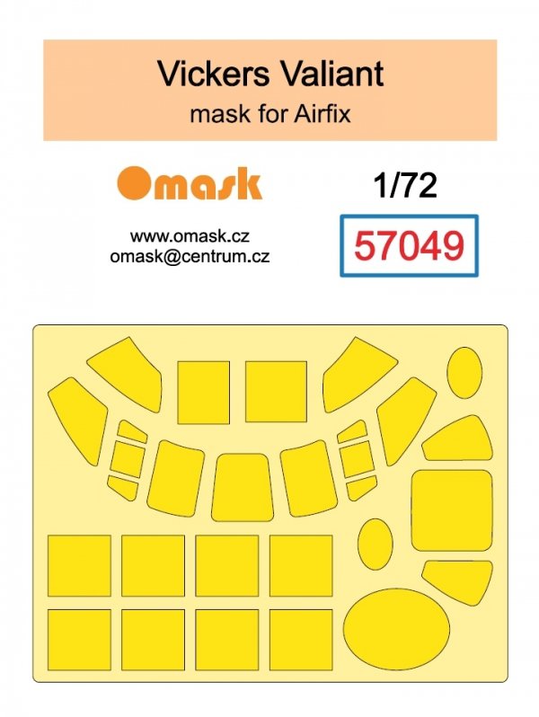 Omask 57049 Vickers Valiant mask (for Airfix) 1/72