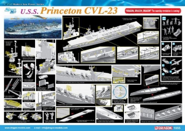 Dragon 1055 U.S.S. Princeton CVL-23 (1:350)