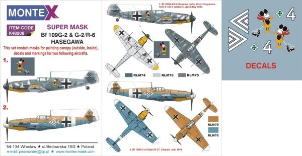 Montex K48208 Bf 109G-2 &amp; G-2/R-6 1/48