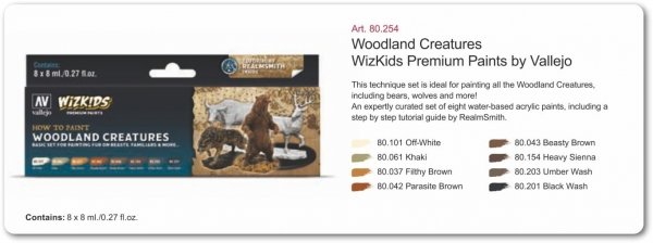 Vallejo 80254 Wizkids Woodland creatures Set 8x8ml