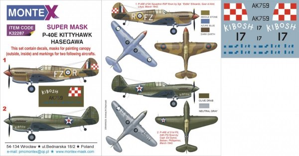 Montex K32287 P-40E 1/32