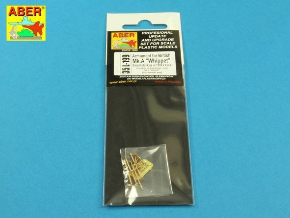 Aber 35L-199 Armament for British WWI Medium Tank Mk.A Whippet 8mm Hotchkiss m.1909 x 4pcs. (1:35)