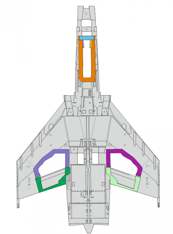 Eduard EX962 F-4E wheel bays MENG 1/48