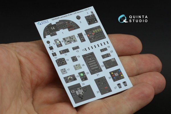 Quinta Studio QD48248 Lancaster B Mk.I 3D-Printed &amp; coloured Interior on decal paper (HK Models) 1/48