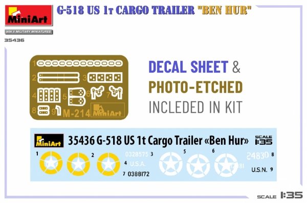 MiniArt 35436 G-518 US 1t CARGO TRAILER “BEN HUR” 1/35