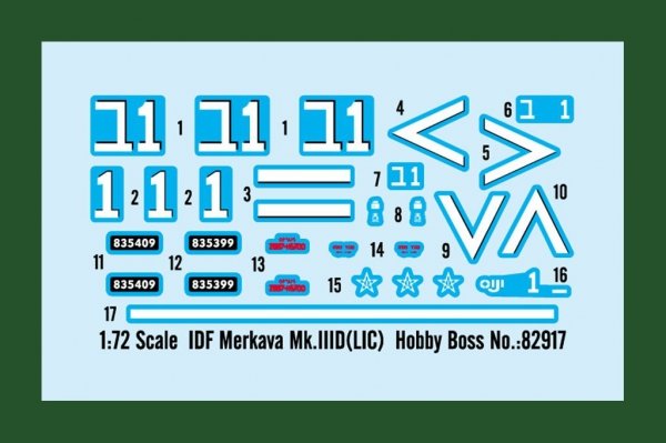 Hobby Boss 82917 IDF Merkava Mk.IIID (LIC) 1/72