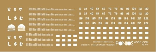 Pontos 35001WD1 IJN Yamato Wooden Deck set 1945 (1:350)