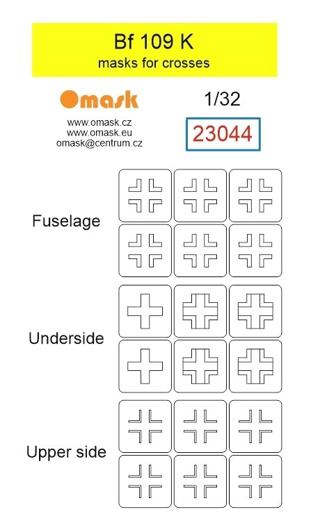 Omask 23044 Bf 109 K masks for crosses 1/32