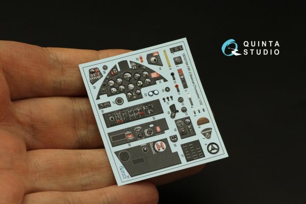 Quinta Studio QD32184 F8F-2 Bearcat 3D-Printed coloured Interior on decal paper (Trumpeter) 1/32