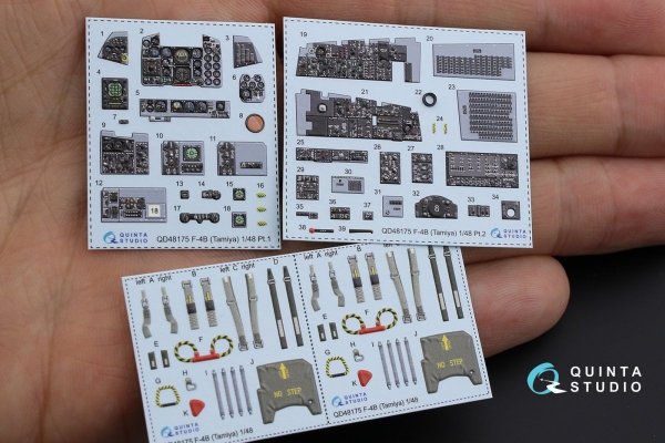 Quinta Studio QD48175 F-4B 3D-Printed &amp; coloured Interior on decal paper (for Tamiya kit) 1/48