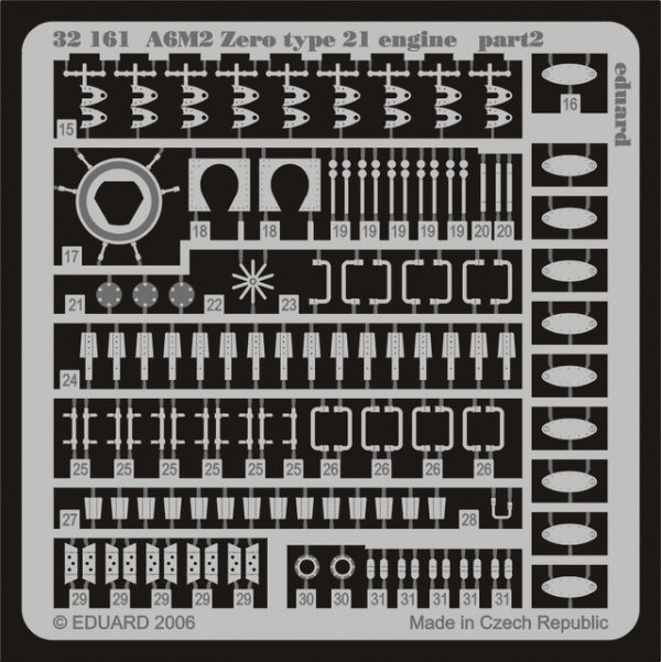 Eduard 32161 A6M2 Zero type 21 engine 1/32 TAMIYA