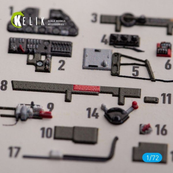 KELIK K72154 P-40K - interior 3D decals for Special Hobby kit 1/72
