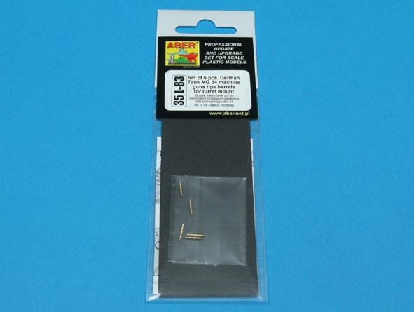 Aber 35L-083 Set of 5 pcs. German Tank MG 34 machine guns tips barrels for turret mount (1:35)	
