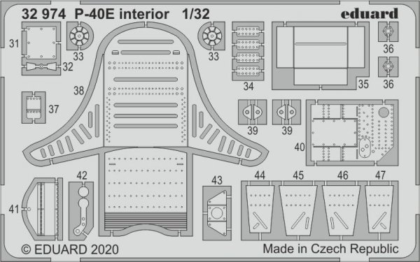 Eduard 32974 P-40E interior 1/32 TRUMPETER