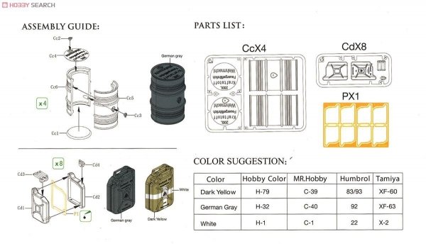Classy Hobby MC16002 WWII German 20L Jerry Can &amp; 200L Fuel Drum Set 1/16