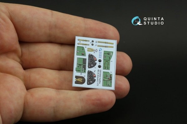 Quinta Studio QD72042 Spitfire Mk.IX 3D-Printed &amp; coloured Interior on decal paper (Eduard) 1/72