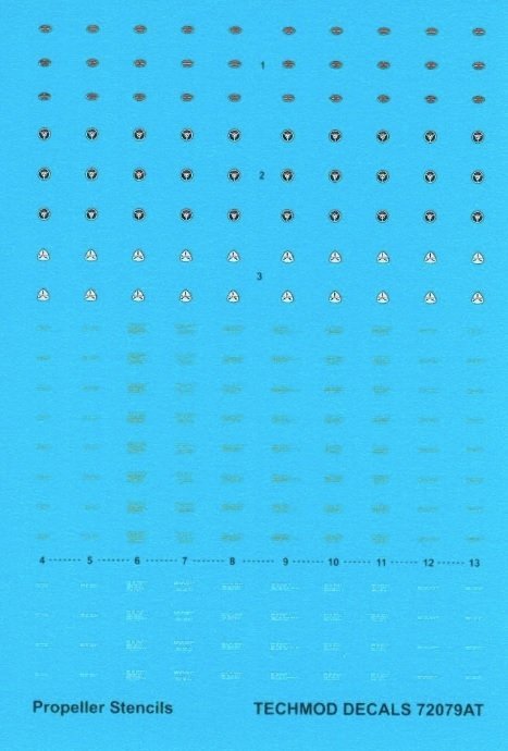 Techmod 72079 Propeller Stencils 1/72