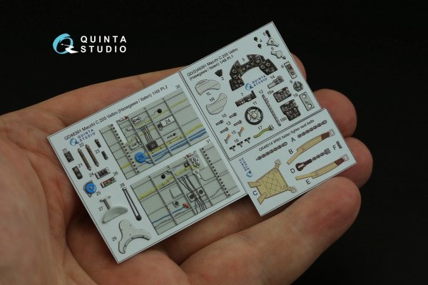 Quinta Studio QD48391 Macchi C.205 Veltro 3D-Printed &amp; coloured Interior on decal paper (Hasegawa/Italeri) 1/48