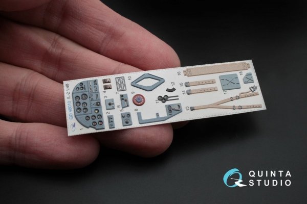 Quinta Studio QD48010 IL-2 3D-Printed &amp; coloured Interior on decal paper (for Accurate/Italery/Academy/Eduard kits) 1/48