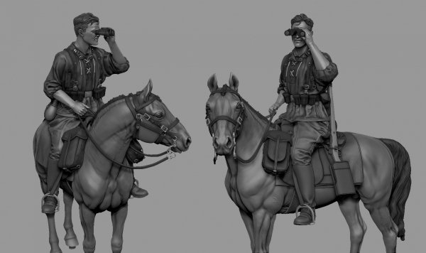 Panzer Art FI35-223 German mounted cavalryman 8-th Waffen-SS Division Florian Geyer 1/35