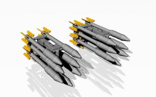 Armory Models ACA4814 S-3K unguided missiles w/ APU-14U launcher rack 1/48