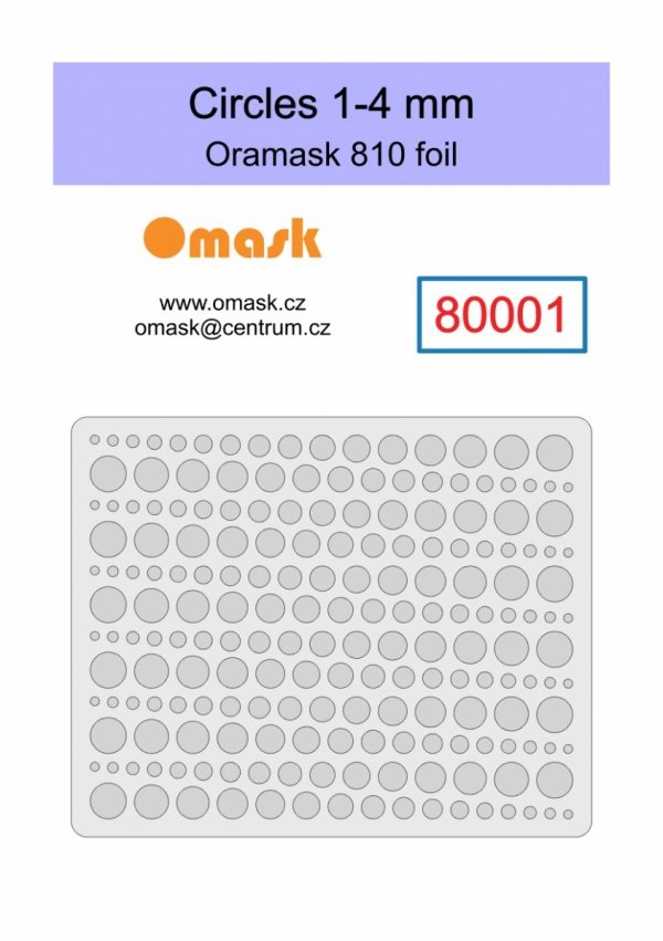 Omask 80001 Circles 1-4 mm (Oramask 810 foil)
