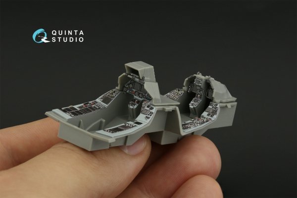 Quinta Studio QDS-48419 F-16D block 40 3D-Printed &amp; coloured Interior on decal paper (Kinetic 2022 tool) (Small version) 1/48