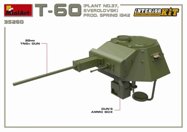 MiniArt 35260 T-60 PLANT N.37, SVERDLOVSK PROD. SPRING 1942. INTERIOR KIT 1/35