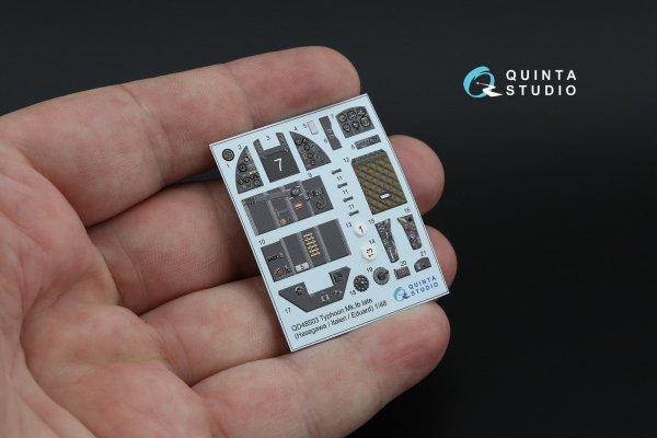 Quinta Studio QD48503 Typhoon Mk.Ib late 3D-Printed &amp; coloured Interior on decal paper (Hasegawa/Italeri) 1/48
