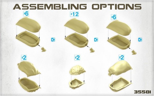 MiniArt 35586 Hessian Bags - sand, cement, vegetables, flour, seeds etc 1:35