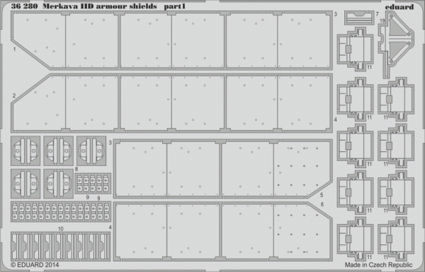 Eduard 36280 Merkava IID armour shields Academy