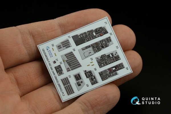 Quinta Studio QD+48342 F-4G late 3D-Printed &amp; coloured Interior on decal paper (Meng) (with 3D-printed resin parts) 1/48