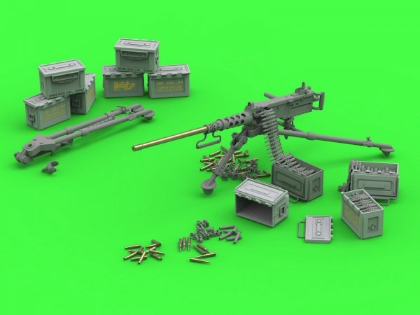 Master GM-35-064 Browning M2HB .50 cal (12,7mm) - karabin maszynowy na trójnogu M3 - okres II w.św. (ze skrzynką amunicyjną M2) 1/35
