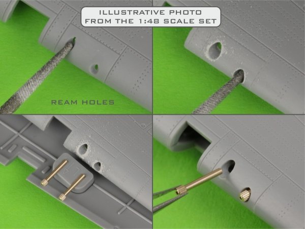 Master AM-72-158 Hawker Hurricane Mk.IIb - końcówki luf Browning .303 oraz podstawa celownika 1/72
