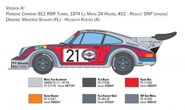 Italeri 3625 Porsche Carrera RSR Turbo 1/24
