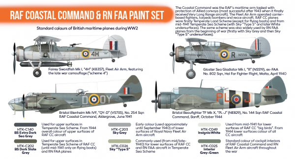 Hataka HTK-CS49 ORANGE LINE – RAF Coastal Command &amp; RN FAA paint set 6x17ml