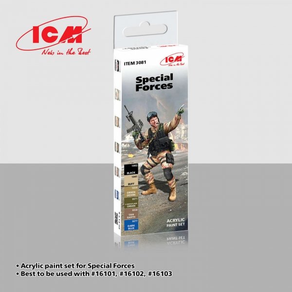 ICM 3081 Acrylic paint set for Special Forces 12ml x6
