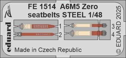 Eduard FE1514 A6M5 Zero seatbelts STEEL FINE MOLDS 1/48
