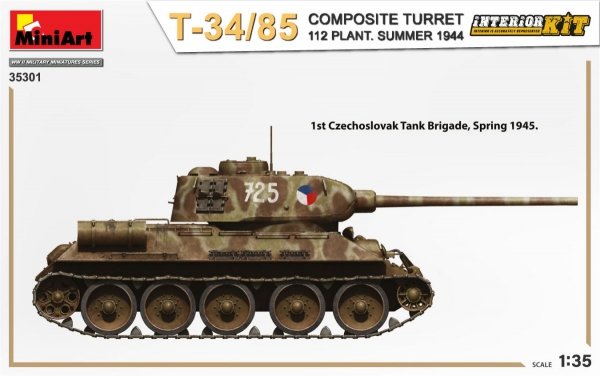 MiniArt 35301 T-34/85 COMPOSITE TURRET. 112 PLANT. SUMMER 1944 INTERIOR KIT 1/35